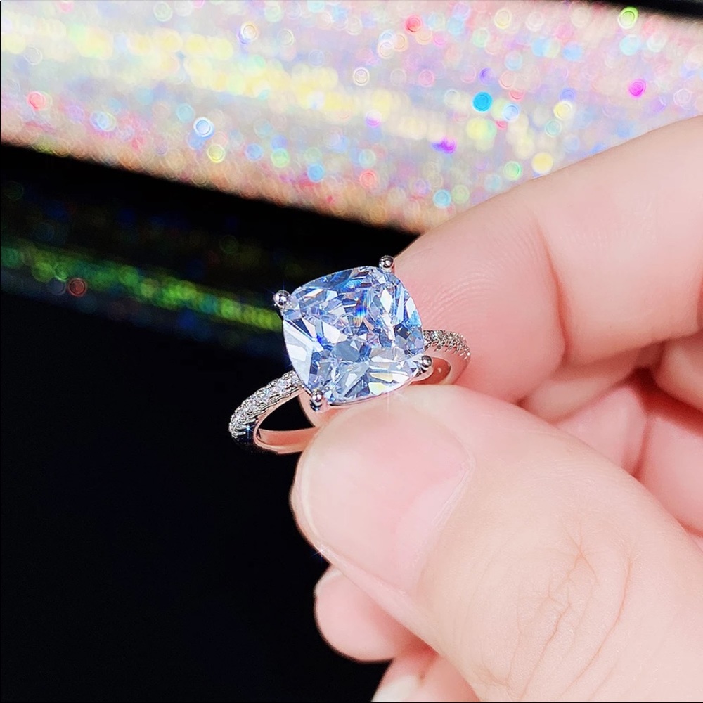 New Women’s 925 Silver Diamond Engagement Ring - Picture 6 of 6